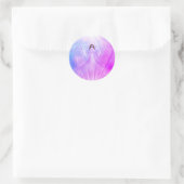Ange Priant Coeur rose pourpre Stickers (Sac)
