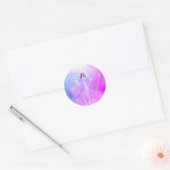 Ange Priant Coeur rose pourpre Stickers (Enveloppe)