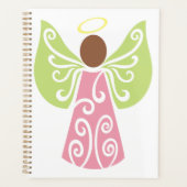 Ange rose Verte Ailes Vertes Spirituel Décoratif (Devant)