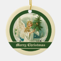 ange vintage avec ornements d'arbre de Noël