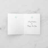 Ange Vintage de Noël avec message bleu clair (Intérieur)