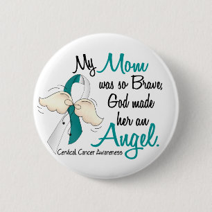 Angel 2 Cererical Cancer Ma Ronde Button 5,7 Cm