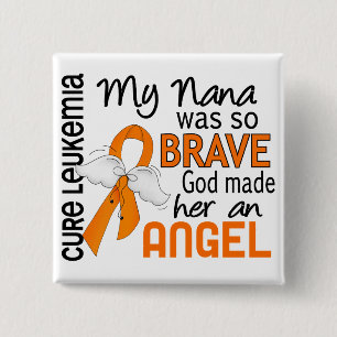 Angel 2 Nana Leukemie Vierkante Button 5,1 Cm