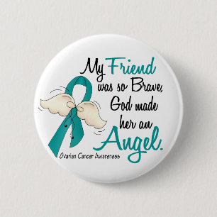 Angel 2 Ovarium Cancer Friend Ronde Button 5,7 Cm