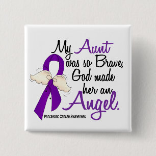 Angel 2 Tante pancreaskanker Vierkante Button 5,1 Cm