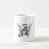 Angel Alphabet A Initiaal Latter Wings Halo Magische Mok (Center)