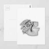 Angel Alphabet G Initiaal Monogram Briefkaart (Voorkant / Achterkant)