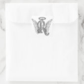 Angel Alphabet R Initiaal Letter Wings Halo Vierkante Sticker (Tas)