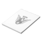 Angel Alphabet S Initiaal Letter Wings Halo Notitieblok (Gedraaid)