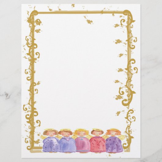 Angel Amis Noël Papier de Noël Aquarelle (Devant)