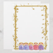 Angel Amis Noël Papier de Noël Aquarelle (Devant / Derrière)