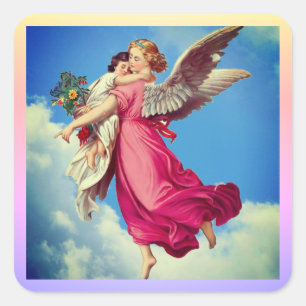 Angel And Child Inspirational Vierkante Sticker