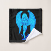 Angel, Art crayon, design noir bleu (Gant de toilette)