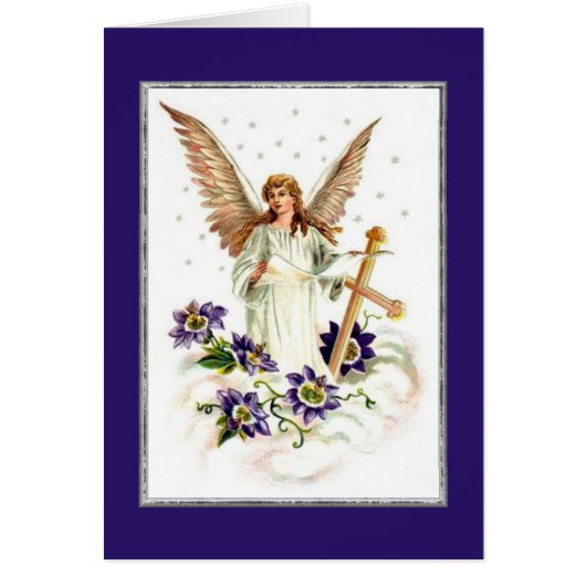 Angel Avec Croix Et Fleurs Clematis (Devant)