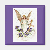 Angel Avec Croix Et Fleurs Clematis Aimant (Devant)