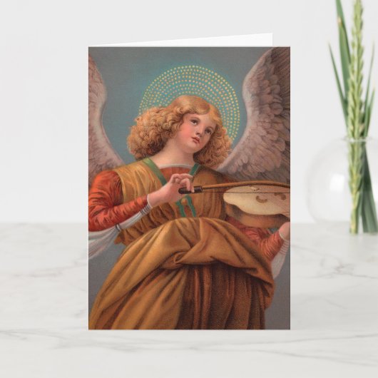 Angel avec une carte de billet pour violon (Devant)