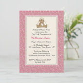 Angel Beer, Roze White Daisy Religious Invitation Kaart (Staand voorkant)