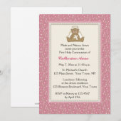Angel Beer, Roze White Daisy Religious Invitation Kaart (Voorkant / Achterkant)