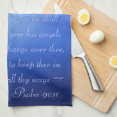 Angel Bible Quote Kitchen Towel Theedoek (Quarter Fold)