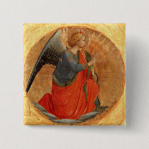 Angel bij Aankondiging Vierkante Button 5,1 Cm