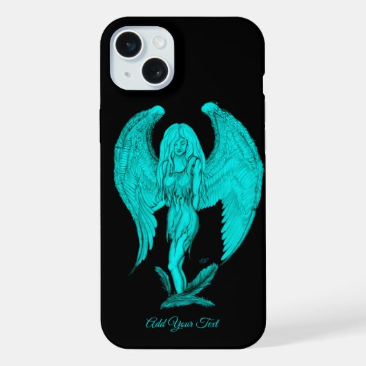 Angel, Black en Green-design iPhone Hoesje (Achterkant)