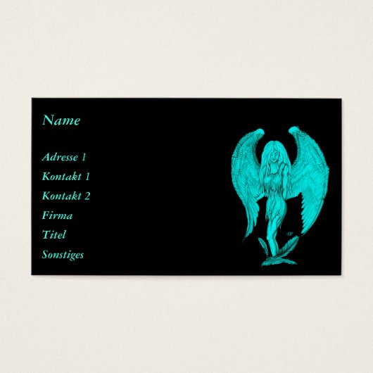 Angel, Black en Green-design Visitekaartjes (Voorkant)