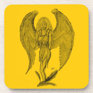 Angel Black en yellow design Onderzetter