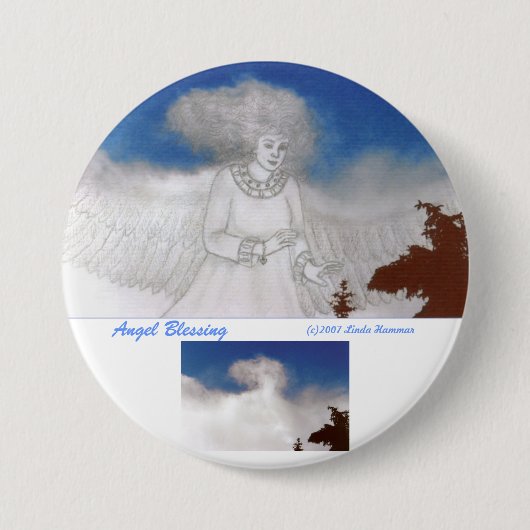 Angel Blessing Round Button Pin (Voorkant)