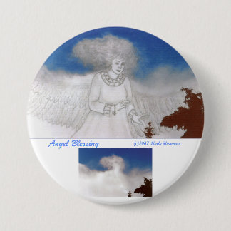 Angel Blessing Round Button Pin