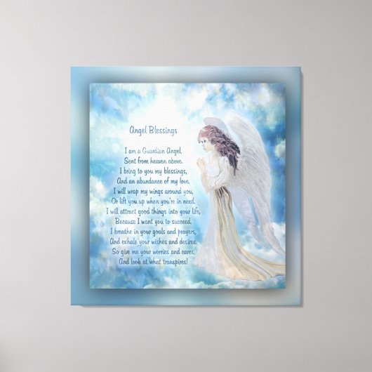 Angel Blessings Gedicht Canvas Afdruk (Voorkant)