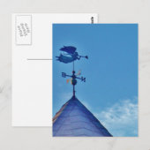 Angel BLOWING HORN WEATHER VANE Briefkaart (Voorkant / Achterkant)