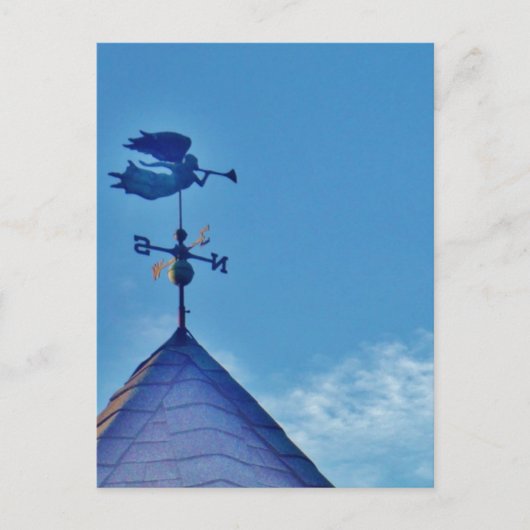 Angel BLOWING HORN WEATHER VANE Briefkaart (Voorkant)