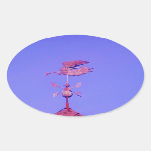 Angel BLOWING HORN WEATHER VANE Ovale Sticker