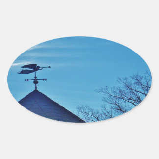 Angel BLOWING HORN WEATHER VANE Ovale Sticker