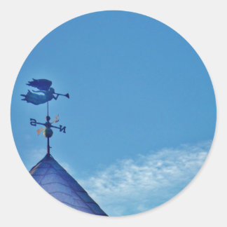 Angel BLOWING HORN WEATHER VANE Ronde Sticker