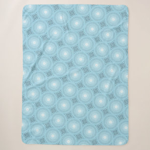 Angel Blue blauwgroen wervelpatroon Sherpa Deken