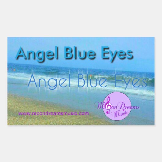 Angel Blue Eyes Rechthoek Stickers (Voorkant)