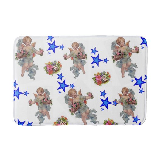 Angel Blue Stars Bathroom Bath Mat (Voorkant)