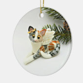 Angel Cat Calico Tabby Ceramic Ornament (Links)