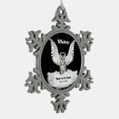 Angel Cat Gray Tabby Memorial Tin Sneeuwvlok Ornament (Links)