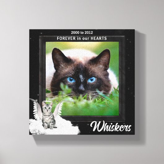 Angel Cat Pet Memorial Foto Canvas Afdruk (Voorkant)
