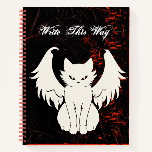 Angel Cat woordspeling plezier Schrijf dagboek not Notitieboek (Voorkant)