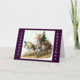 ANGEL CHARIOT RIDE CHRISTMAS KAART