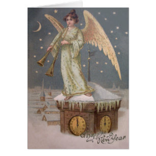 Angel Cherub Hoorn Klokkentoren Maan Sterren