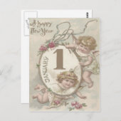 Angel Cherub Roos Briefkaart (Voorkant / Achterkant)