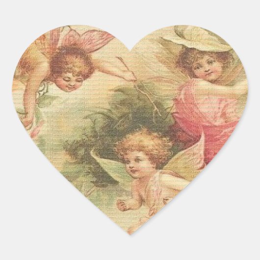  Angel Cherubs Hart Sticker (Voorkant)