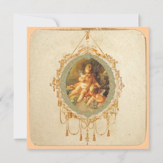 Angel Cherubs nodigt uit om de datumkaarten op te  Save The Date (Voorkant)