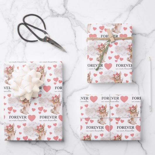 Angel Chihuahua Wrapping Paper Flat Sheet Set 3 (Voorkant)