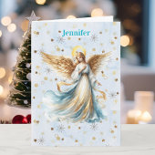 Angel Christmas Blessing Add Signature Religious Feestdagen Kaart