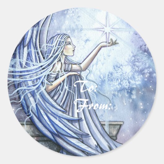 Angel Christmas Holiday Gift Labels Stickers (Voorkant)